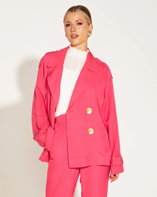 One And Only Oversized Blazer - Hot Pink