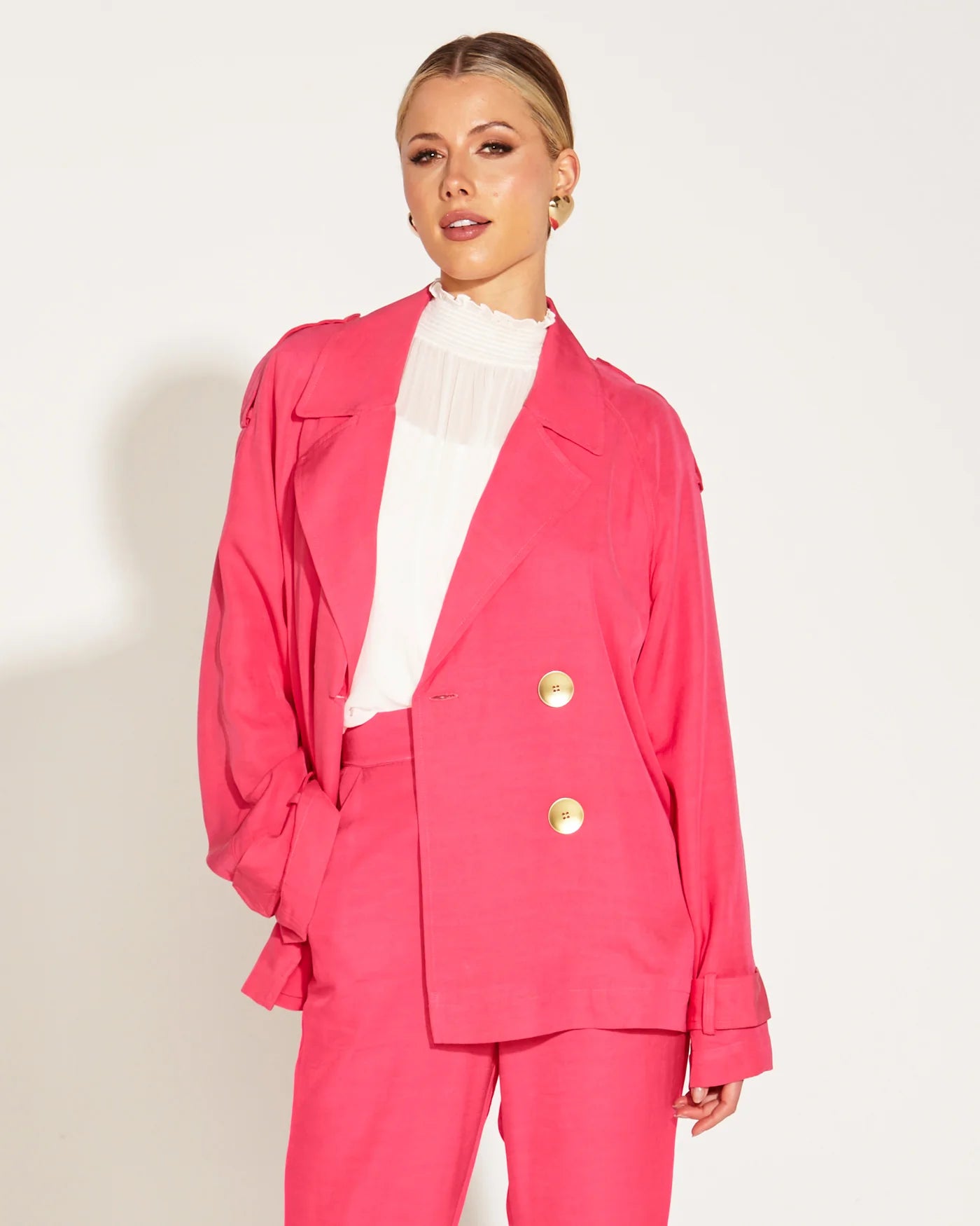 Fate & Becker - One And Only Oversized Blazer - Hot Pink