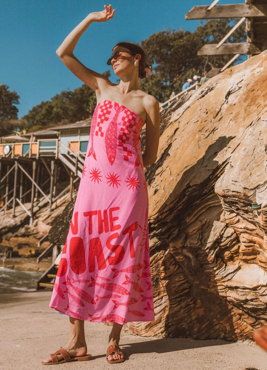 On The Coast Maxi - Pink Red
