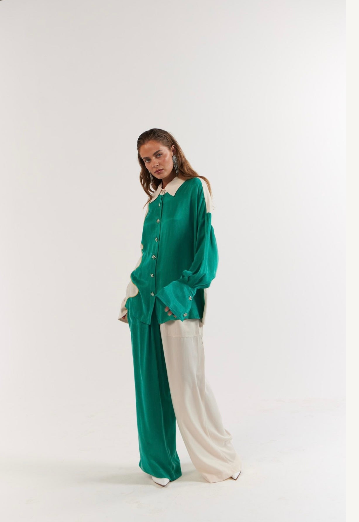 La Boheme Girls - Beau Shirt - Emerald Ivory