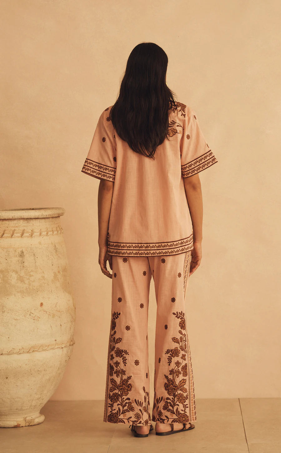 Aur Oceá - Straight Leg Pant - Infiroata Embroidered