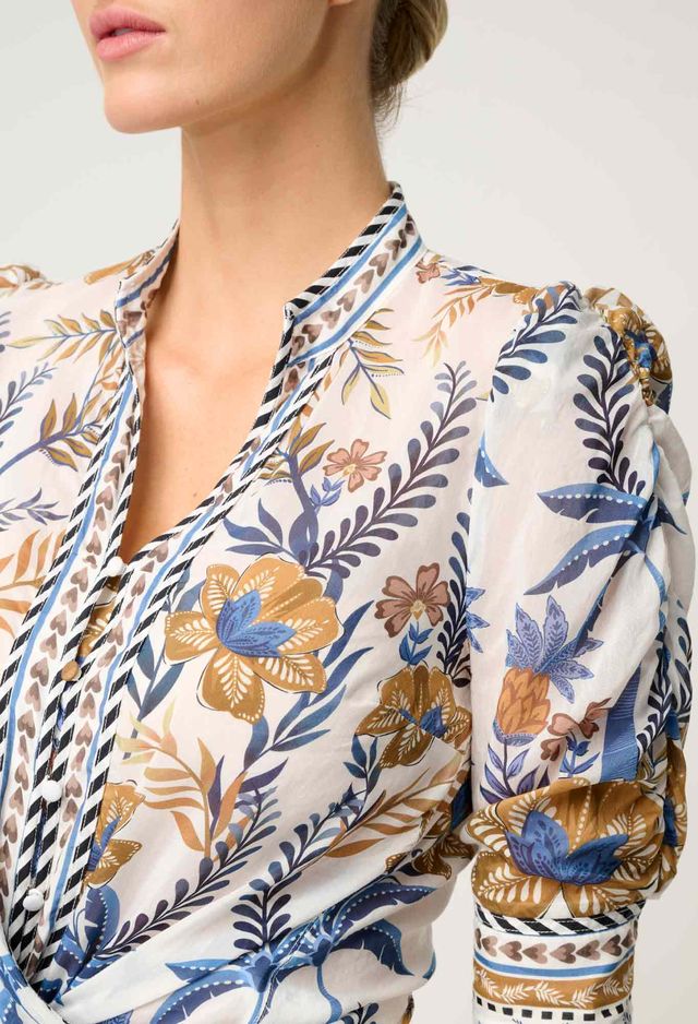 Once Was - Calantha Cotton Silk Shirt - Golden Medina