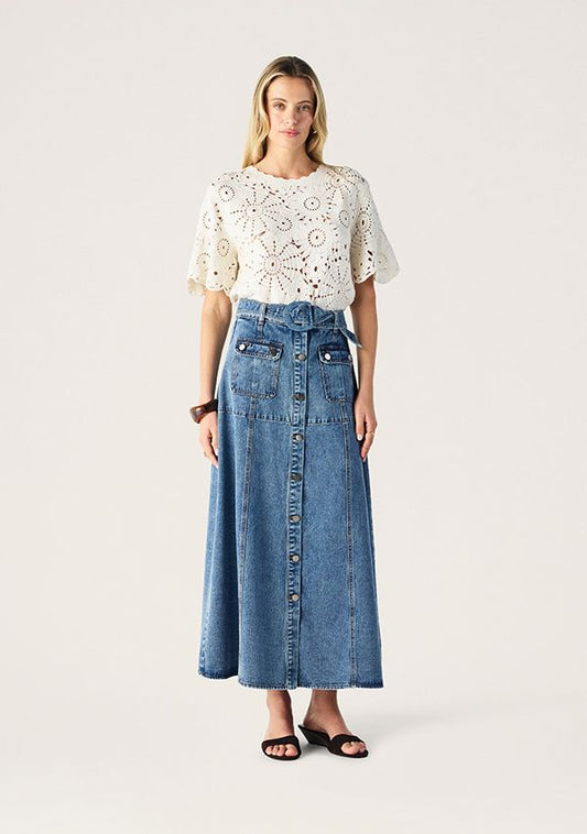 Mos the Label - Aveline Denim Skirt - Light Indigo