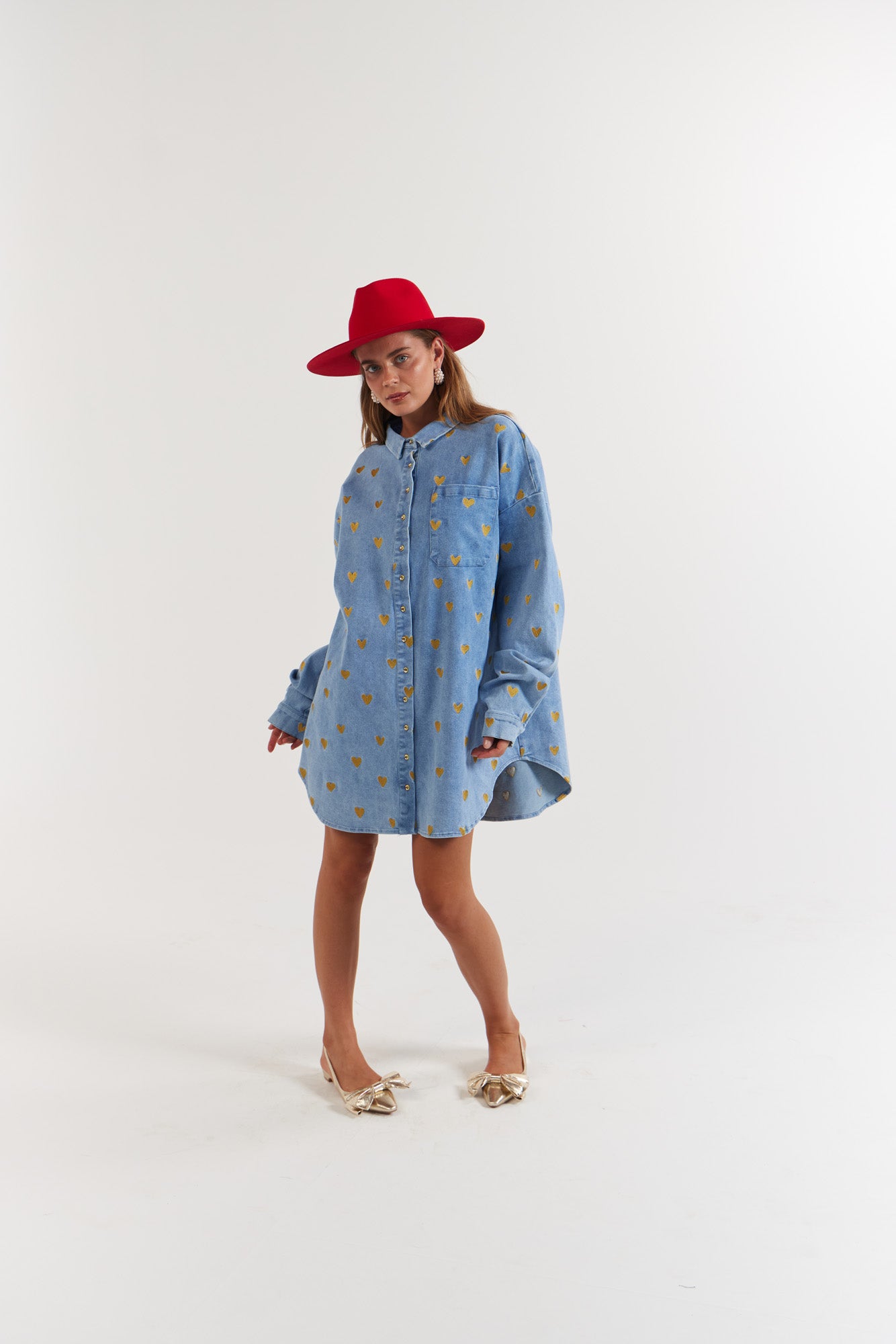 La Bohème Girls - Clyde Shirt  - Denim Hearts