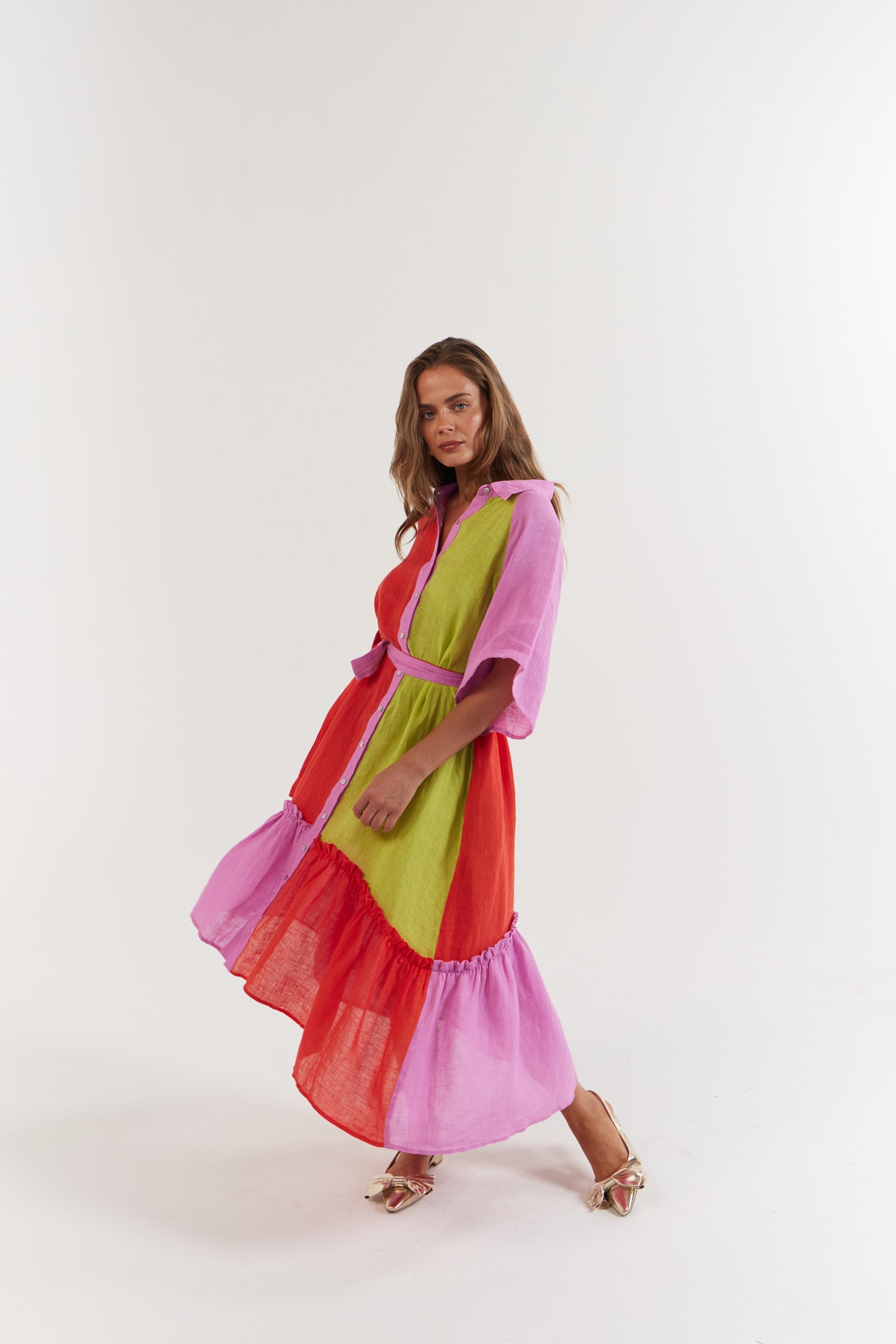 La Bohème Girls - Moxie Midi Dress - Candy Stripe