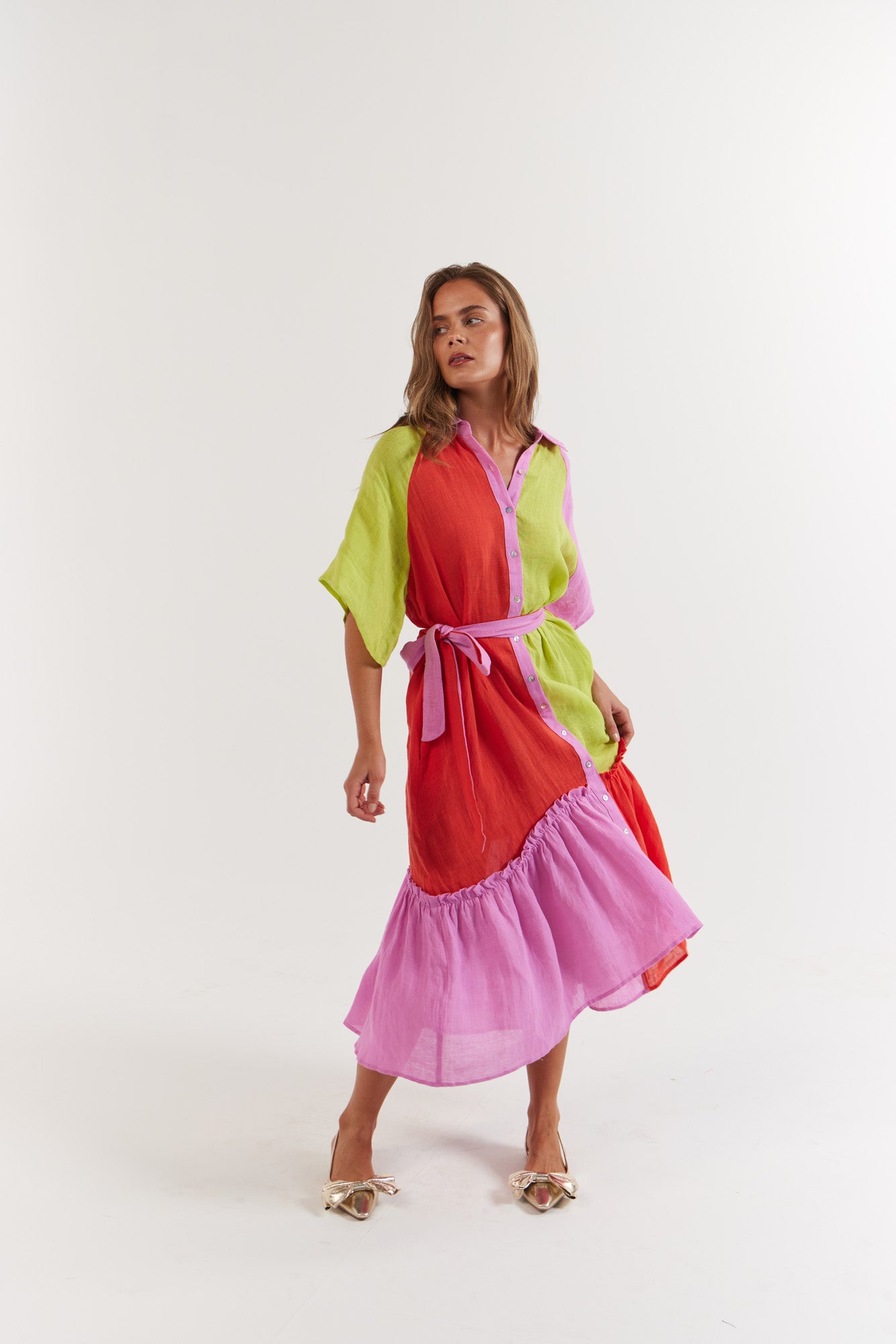 La Bohème Girls - Moxie Midi Dress - Candy Stripe