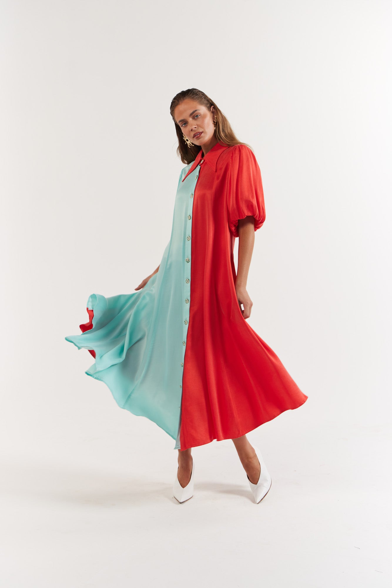 La Bohème Girls - Peyton Midi Dress - Tangerine Aqua