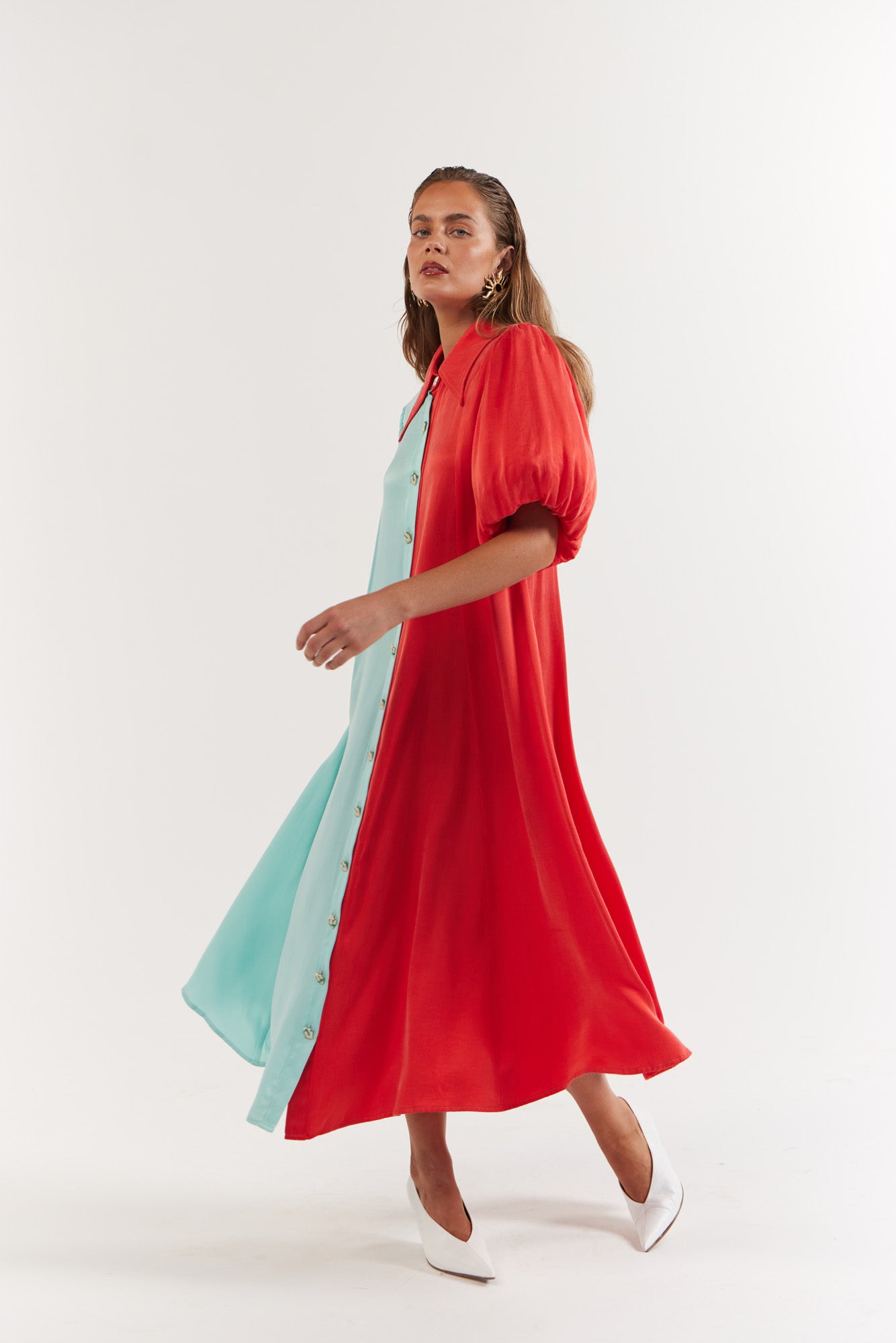 La Bohème Girls - Peyton Midi Dress - Tangerine Aqua
