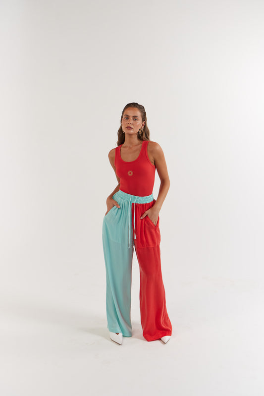 La Bohème Girls - Juno Pant - Tangerine Aqua