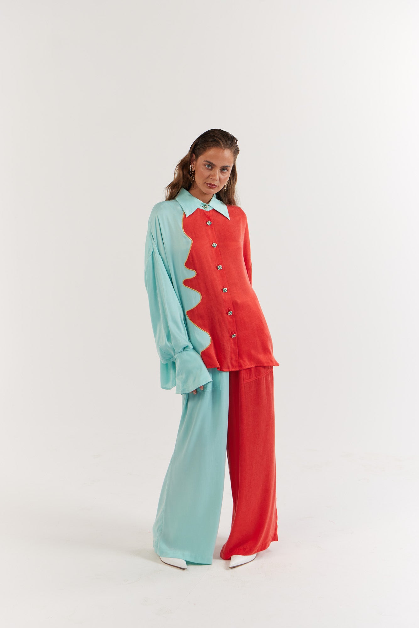 La Bohème Girls - Beau Shirt - Tangerine Aqua