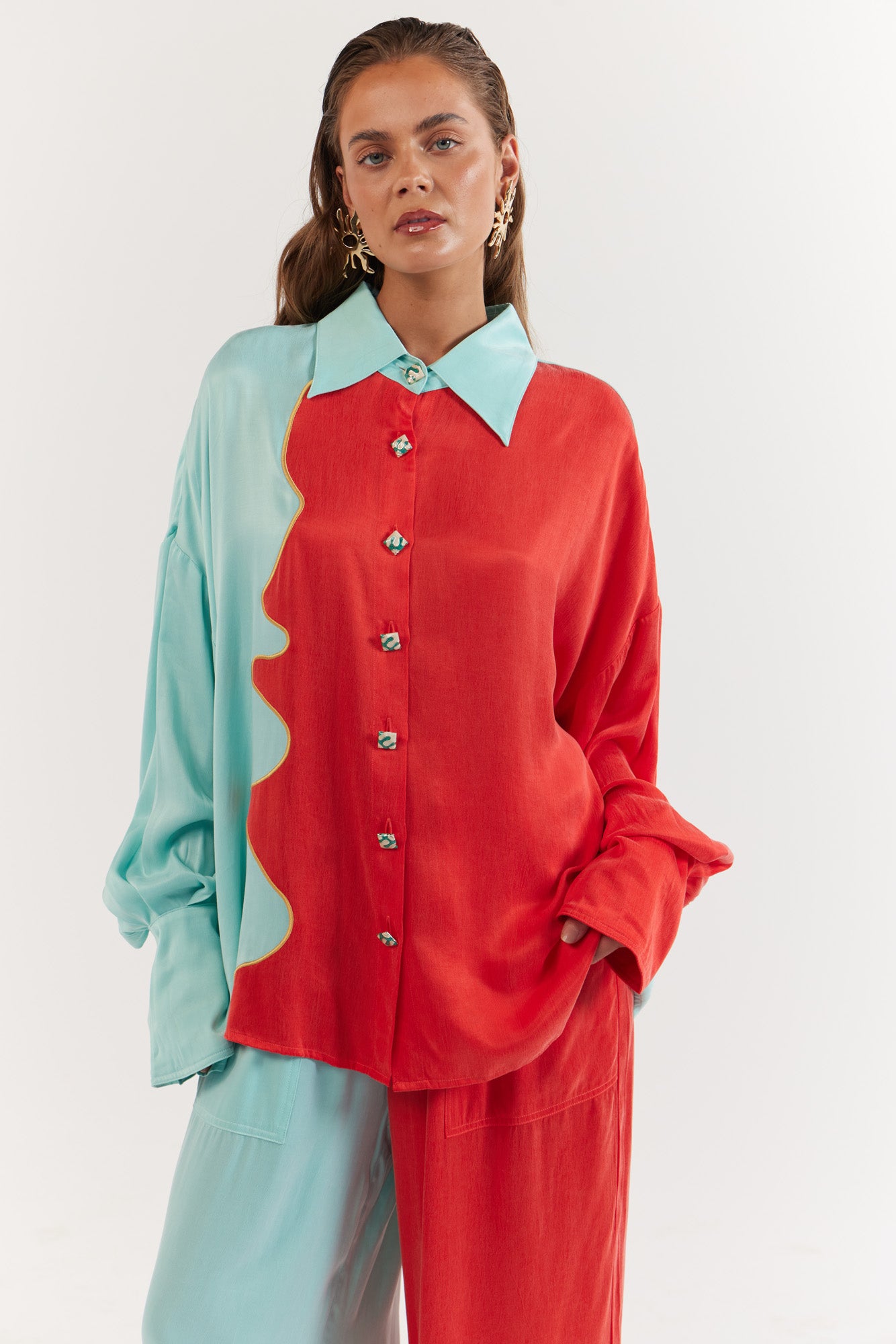 La Bohème Girls - Beau Shirt - Tangerine Aqua