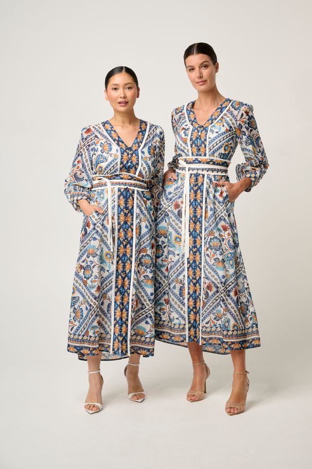 Once Was - Alexis Cotton Silk Midi Dress - Petinos Floros