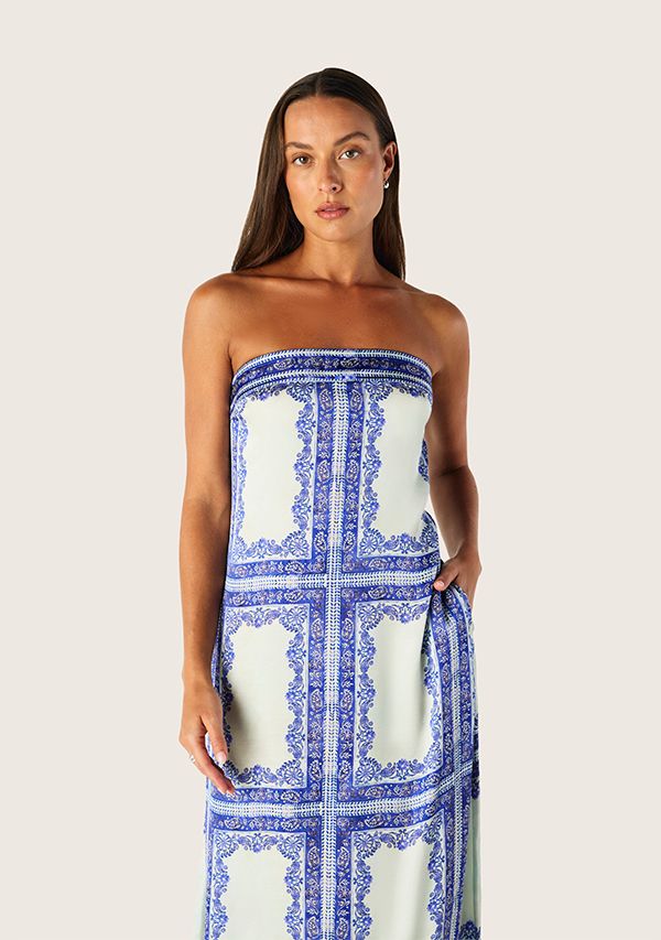 Mos the Label - Jordi Strapless Midi Dress - Jordi Print