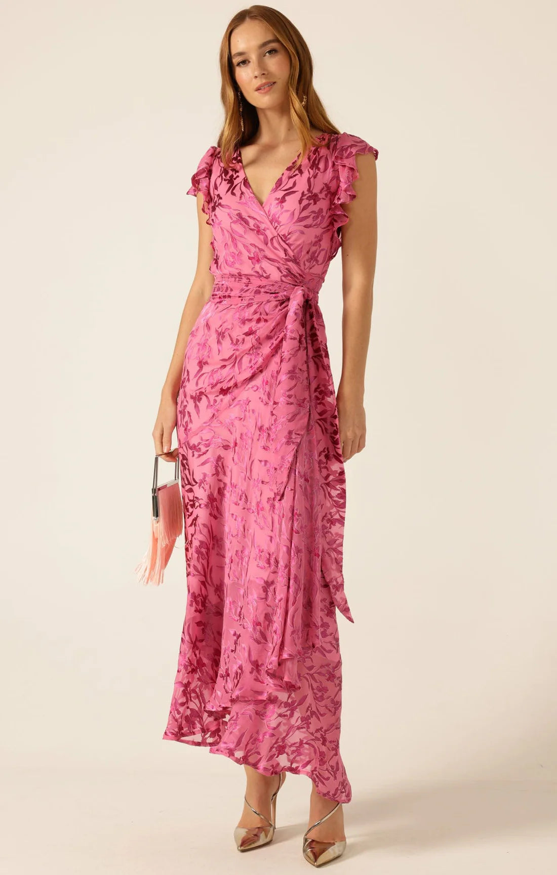 Sacha Drake - Bella Rose Maxi Wrap Dress - Magenta Botanical