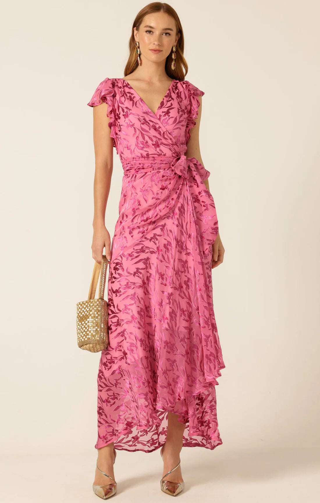 Sacha Drake - Bella Rose Maxi Wrap Dress - Magenta Botanical