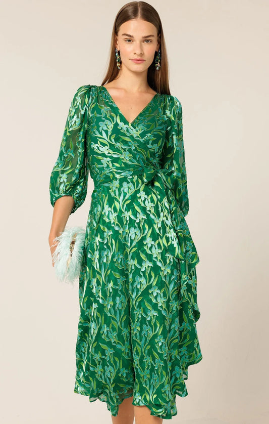 Sacha Drake - Orchid Wrap Dress - Green Botanica