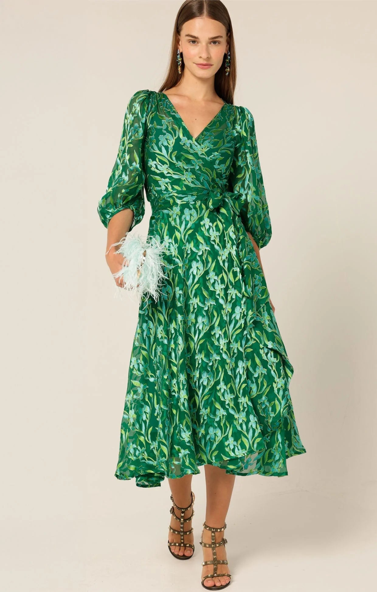 Sacha Drake - Orchid Wrap Dress - Green Botanica