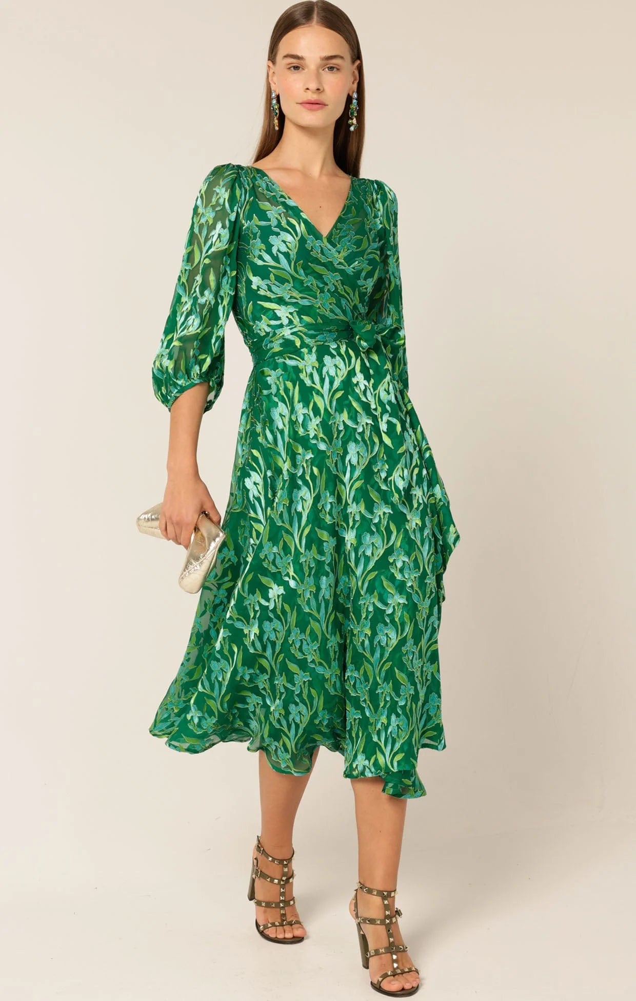 Sacha Drake - Orchid Wrap Dress - Green Botanica