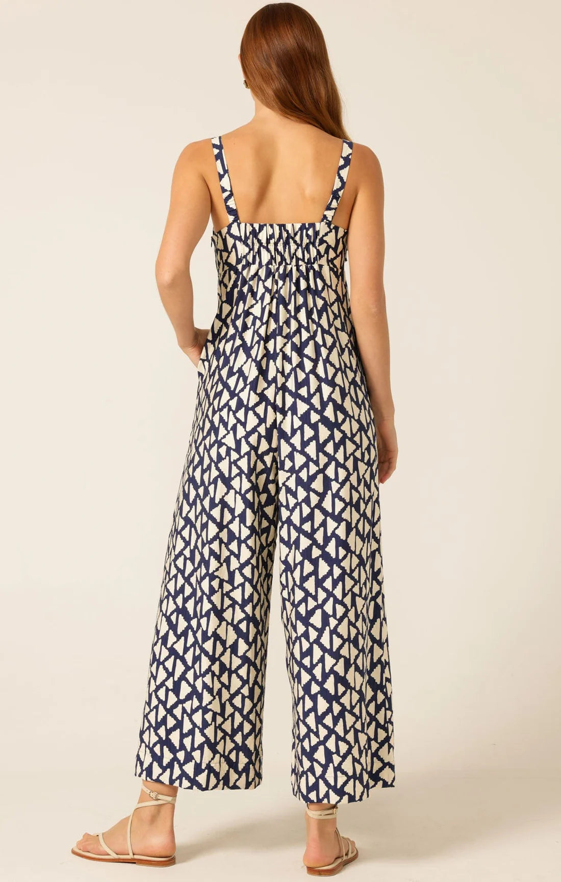 Sacha Drake - Seaside Muse Jumpsuit - Navy Cream Abstract