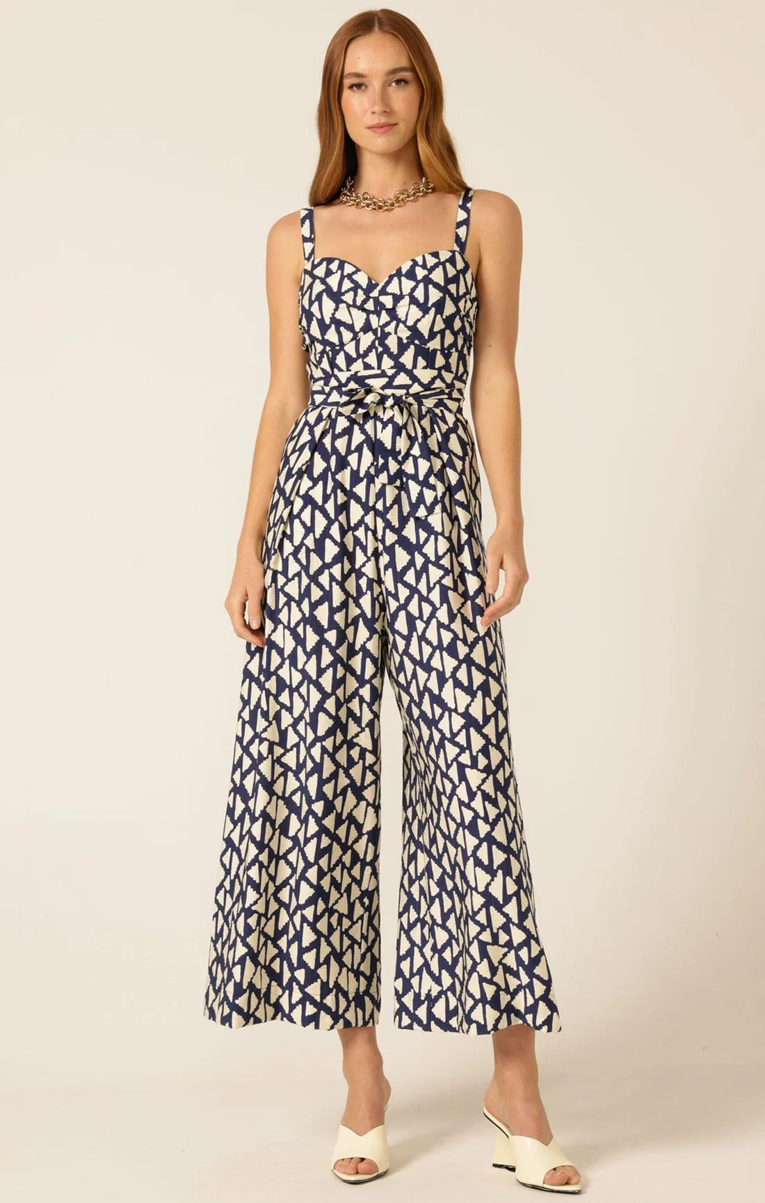 Sacha Drake - Seaside Muse Jumpsuit - Navy Cream Abstract