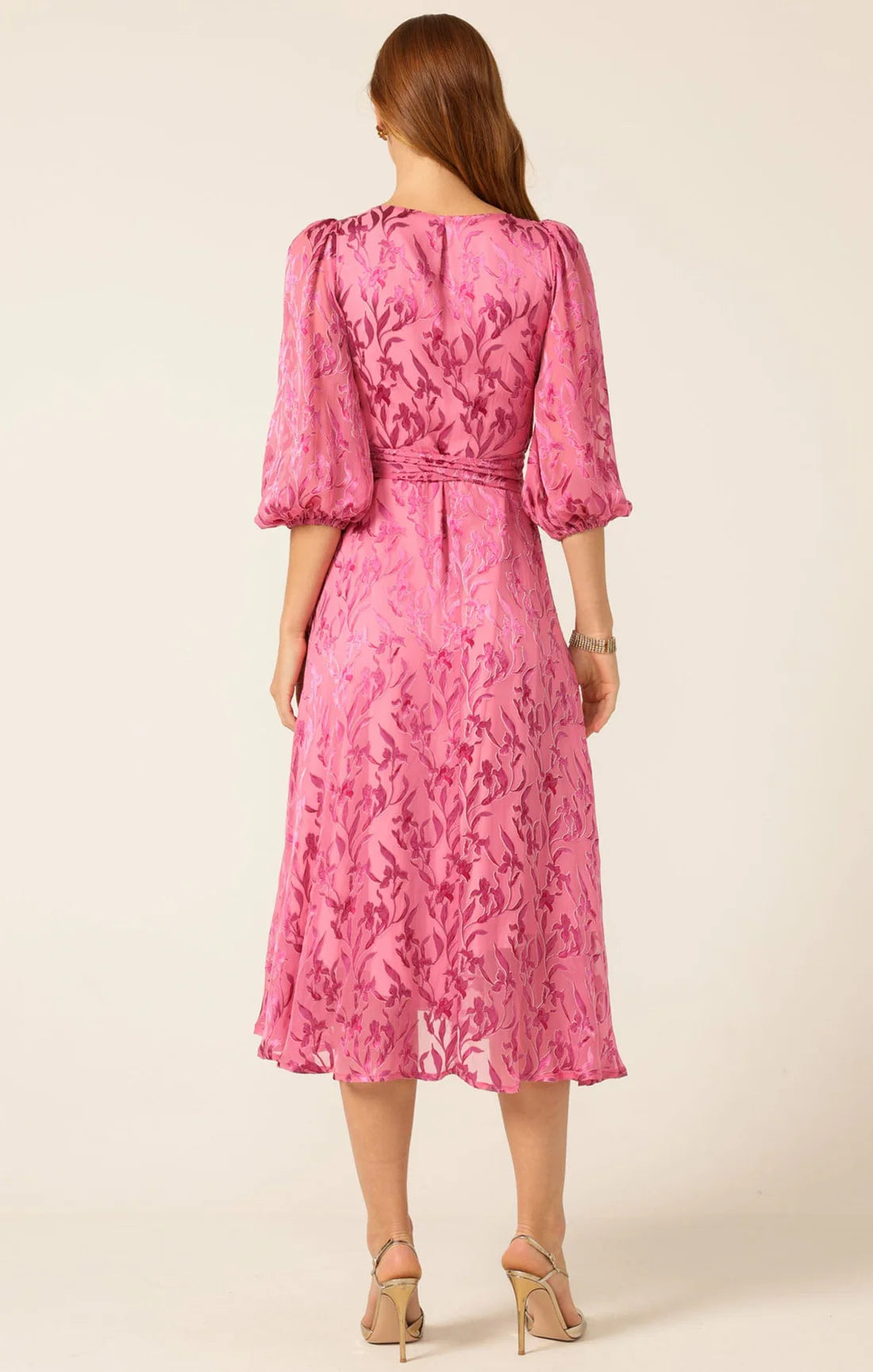 Sacha Drake - Sherbet Breeze Midi Wrap Dress - Magenta Botanical