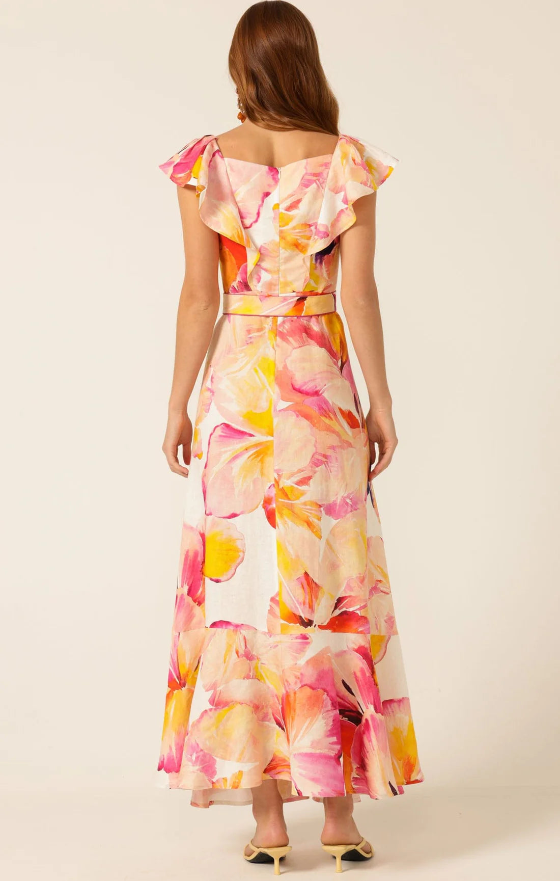 Sacha Drake - Summer Fiesta Maxi Dress - Pink Orange Hibiscus