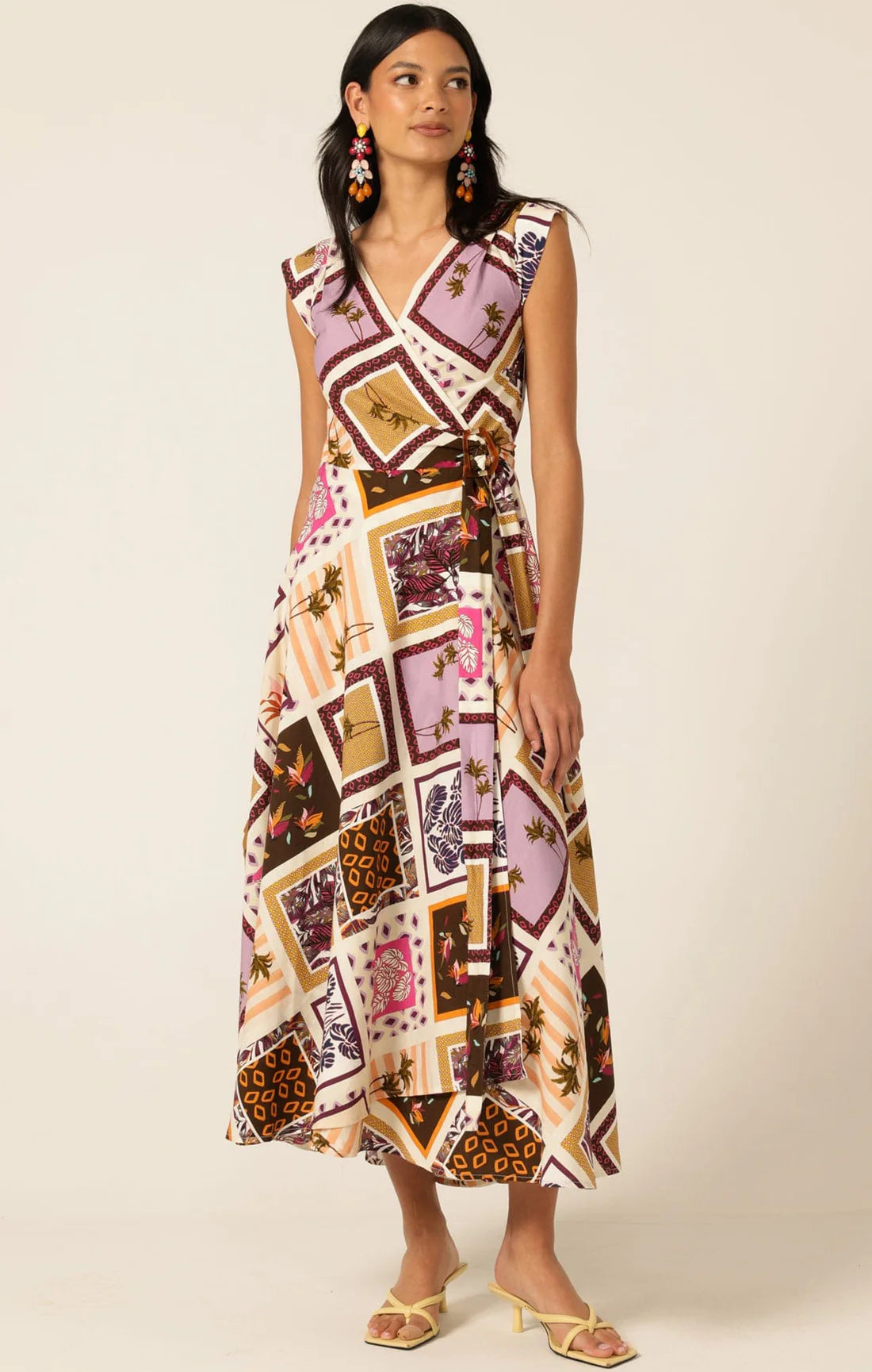 Sacha Drake - Sunset Chase Wrap Dress - Magenta Choc Tile