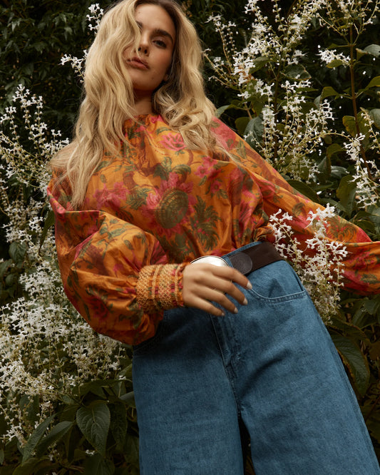 Fate & Becker - Panama Top - Orange Floral