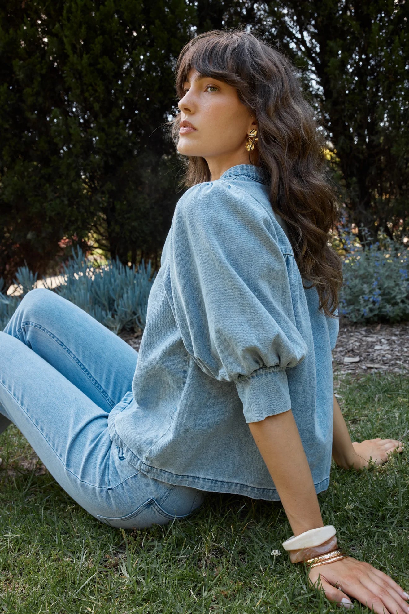Fate & Becker - Lila Denim Balloon Shirt - Light Wash