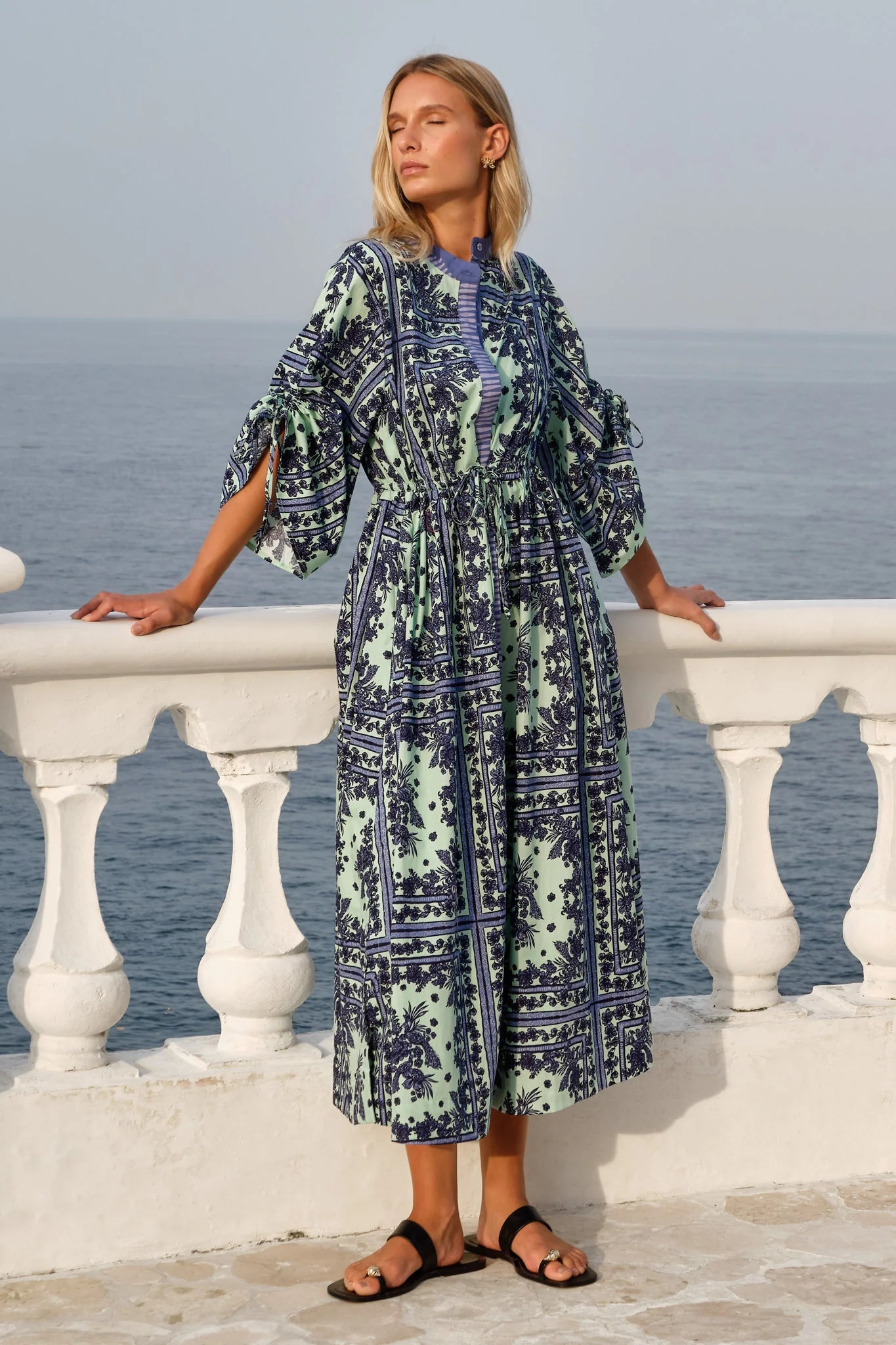 Fate & Becker - Dominica Dress - Mint and Navy