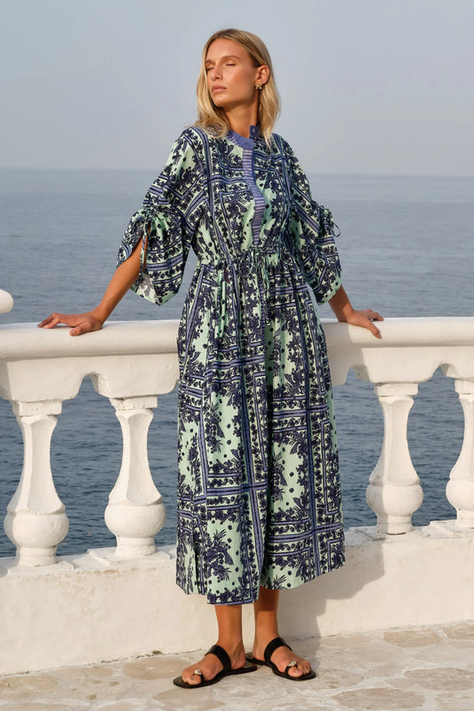 Fate & Becker - Dominica Dress - Mint and Navy