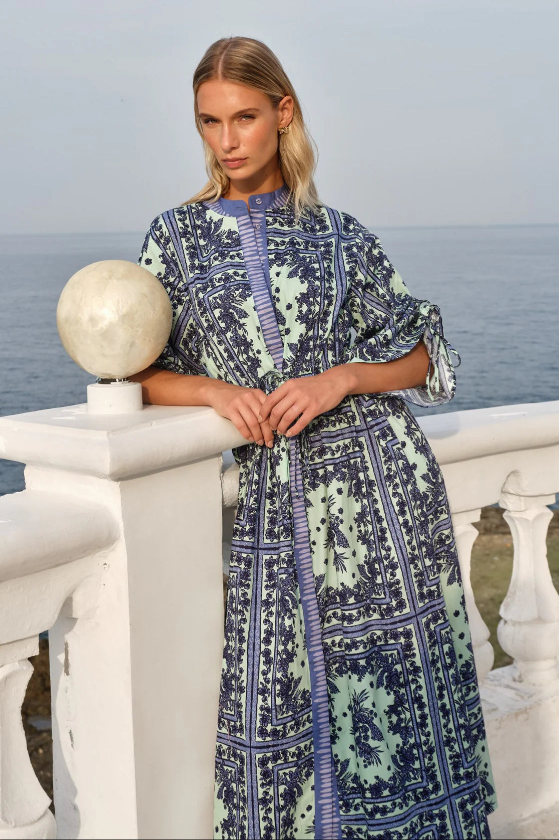 Fate & Becker - Dominica Dress - Mint and Navy