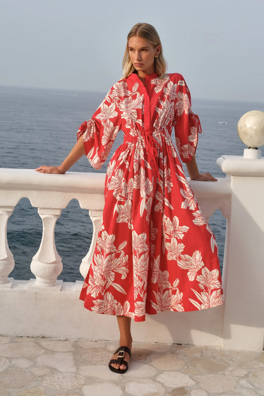Fate & Becker - Dominica Dress - Red and Cream