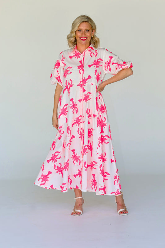 Liv & Milly - Victoria Midi Dress - Lobster