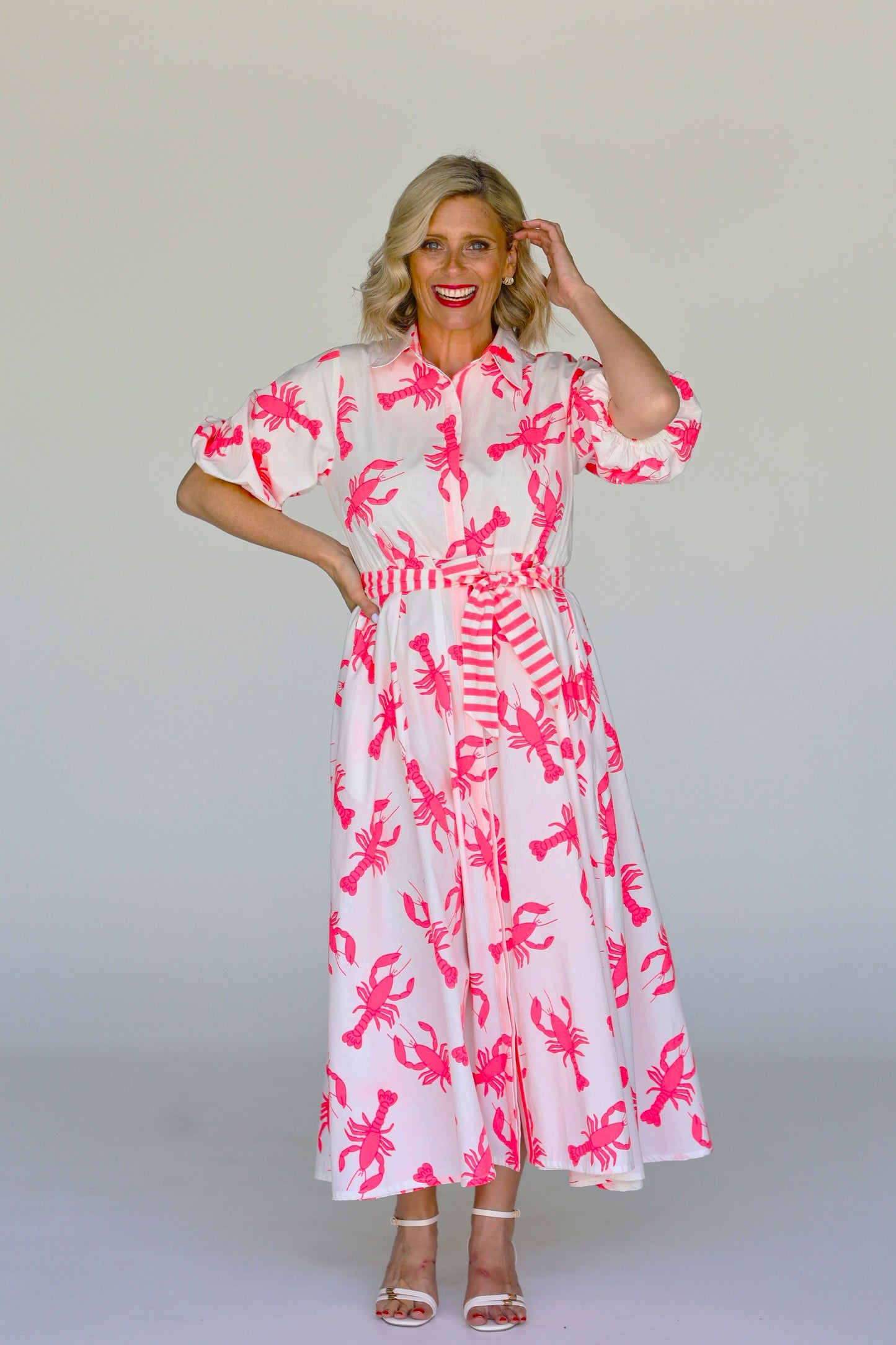 Liv & Milly - Victoria Midi Dress - Lobster