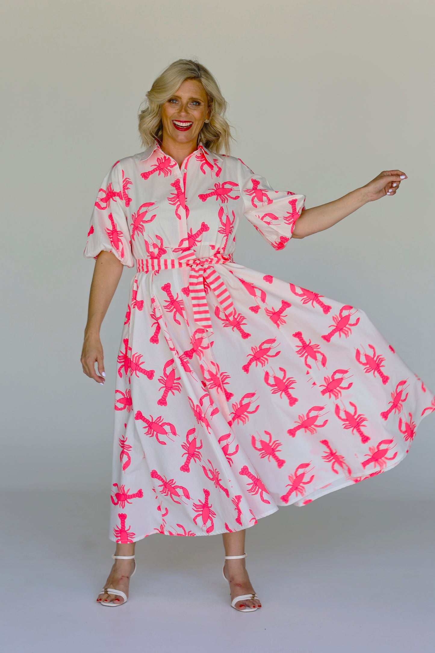 Liv & Milly - Victoria Midi Dress - Lobster