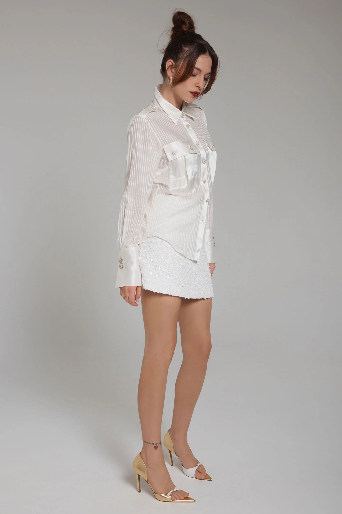 Realm Origin - Lustre Shirt - Monochrome Stripe