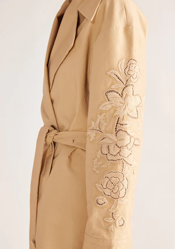 Louise Embroidery Trench - Beige