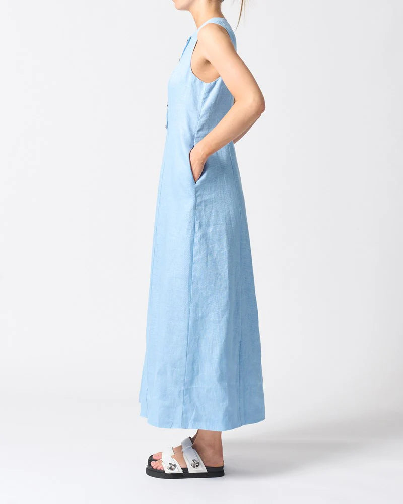 Walnut Melbourne -Malta Midi Dress - Sky Blue