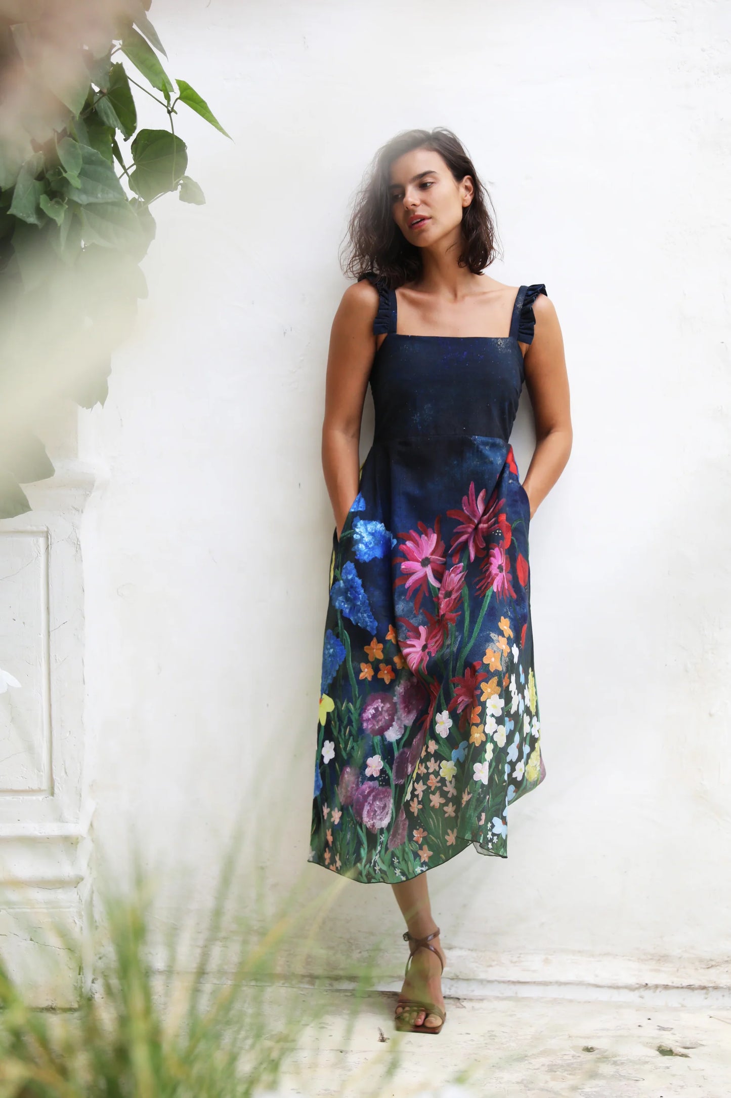 Flora Midi - Navy