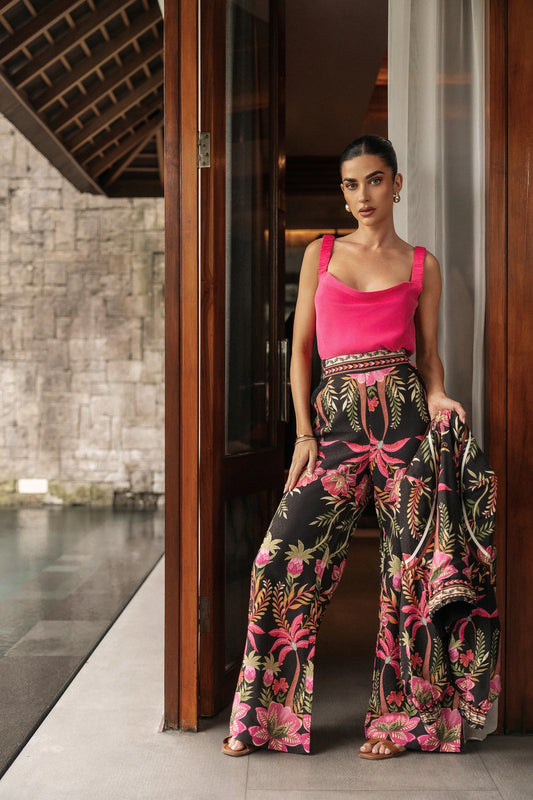 Once Was - Delray Reversible Cupro Cami -  Celosia Pink