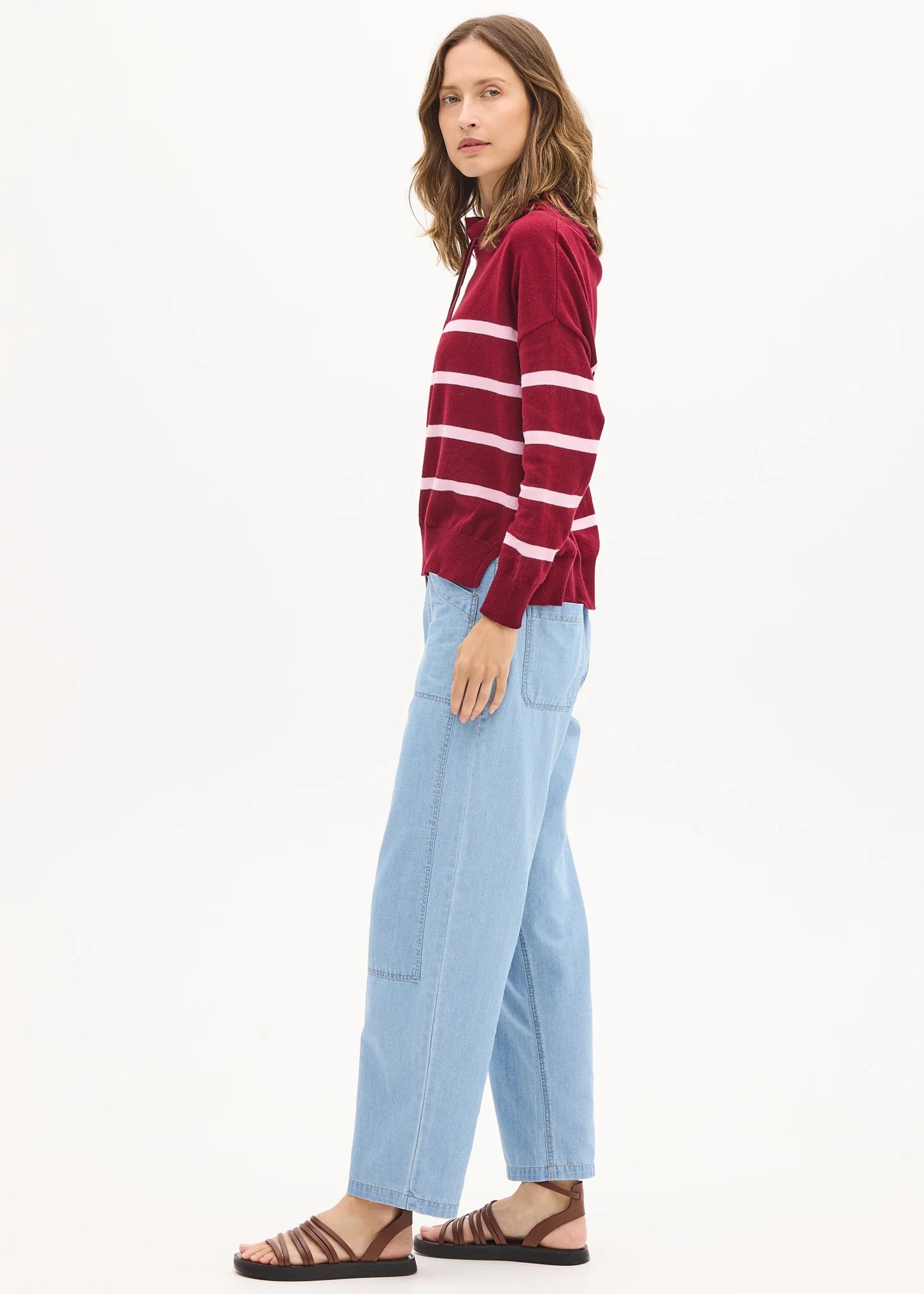 Pol Clothing - Rowan Drawcord Knit - Berry Pinkpol