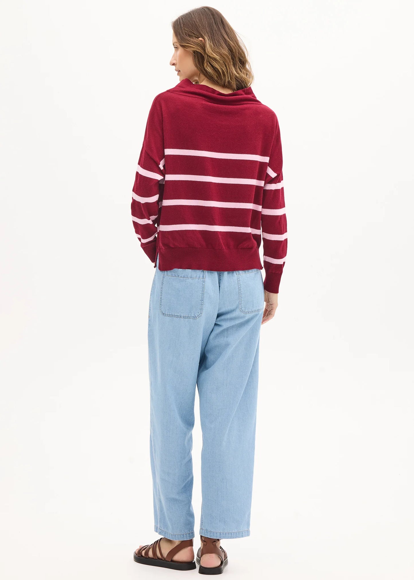 Pol Clothing - Rowan Drawcord Knit - Berry Pinkpol