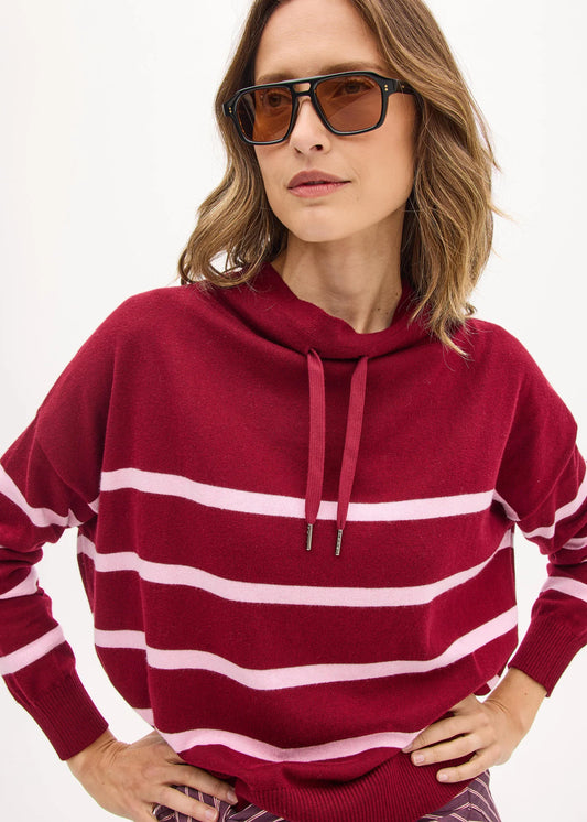 Pol Clothing - Rowan Drawcord Knit - Berry Pinkpol