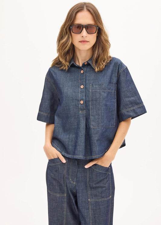 Pol Clothing - Muhle Denim Shirt - Dark Washpol