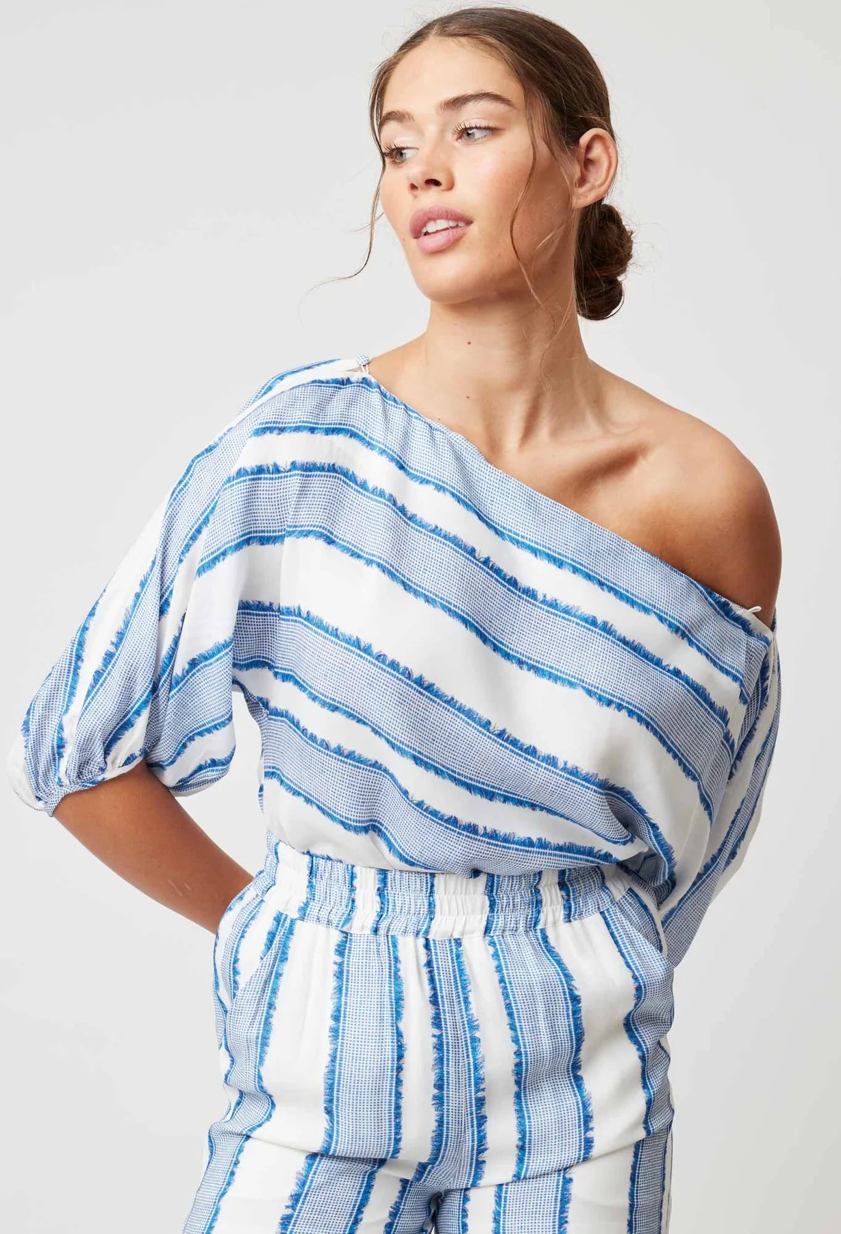 Once Was - Positano Viscose Top - Sorrento Stripe