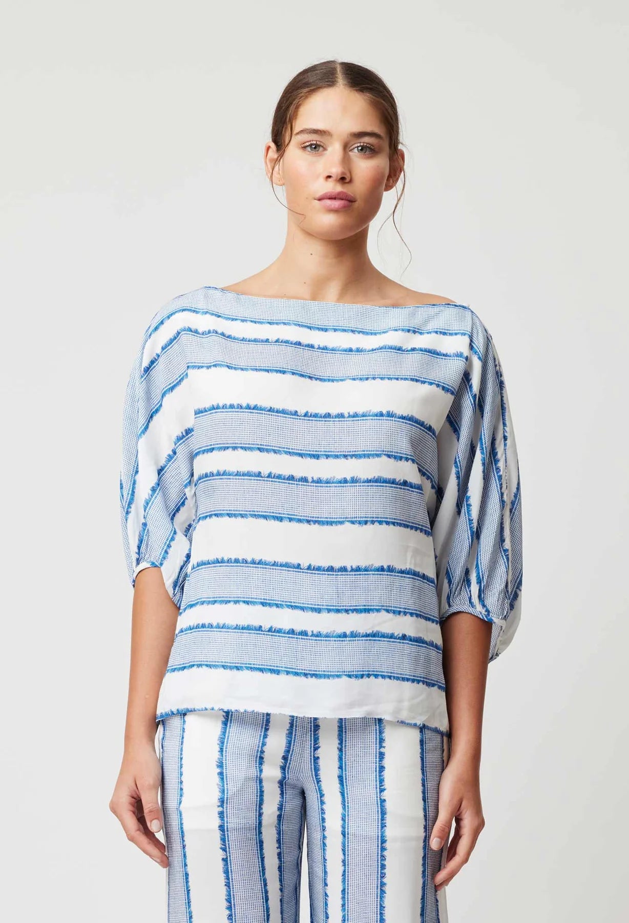 Once Was - Positano Viscose Top - Sorrento Stripe