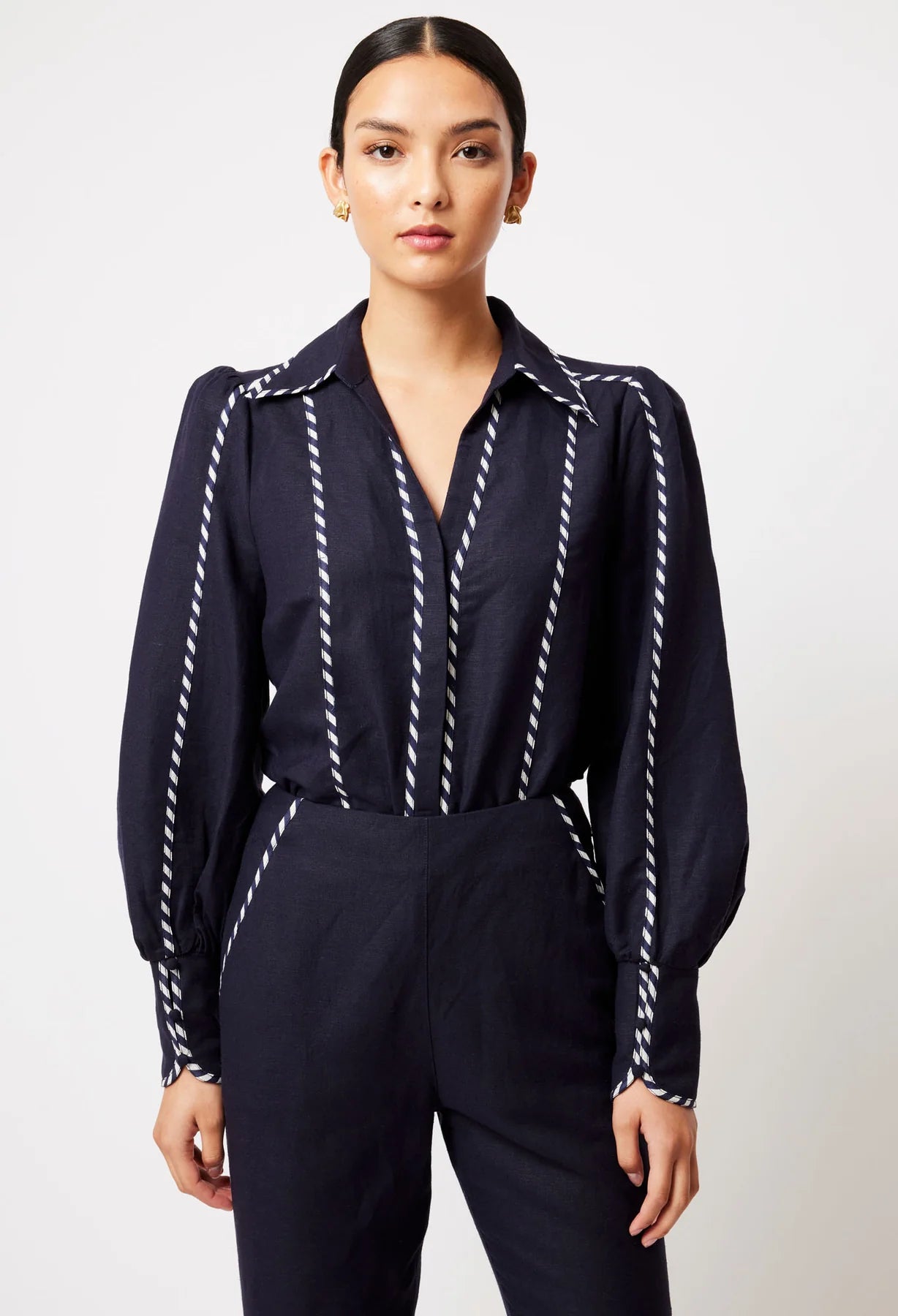 Sale - Once Was - Pisces Linen Viscose Shirt - Ink