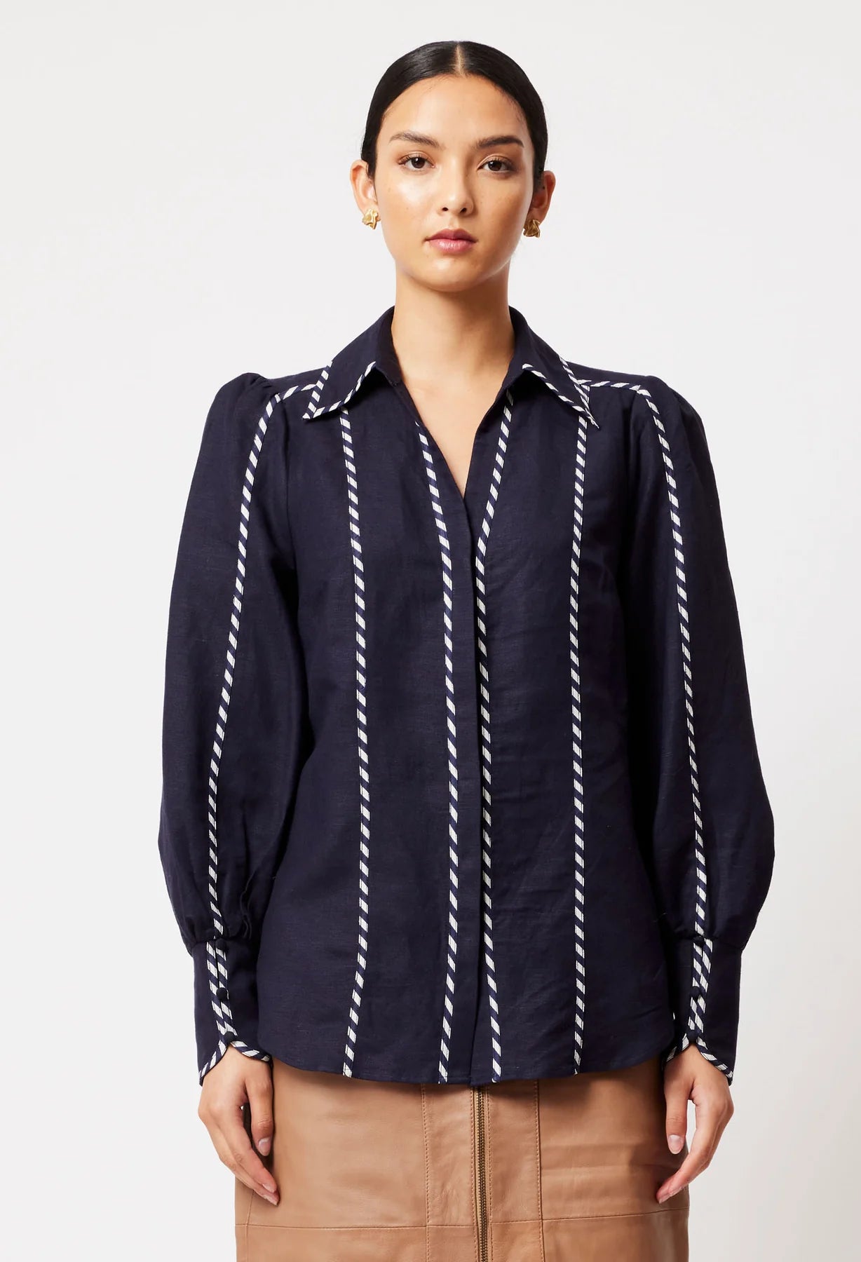 Sale - Once Was - Pisces Linen Viscose Shirt - Ink