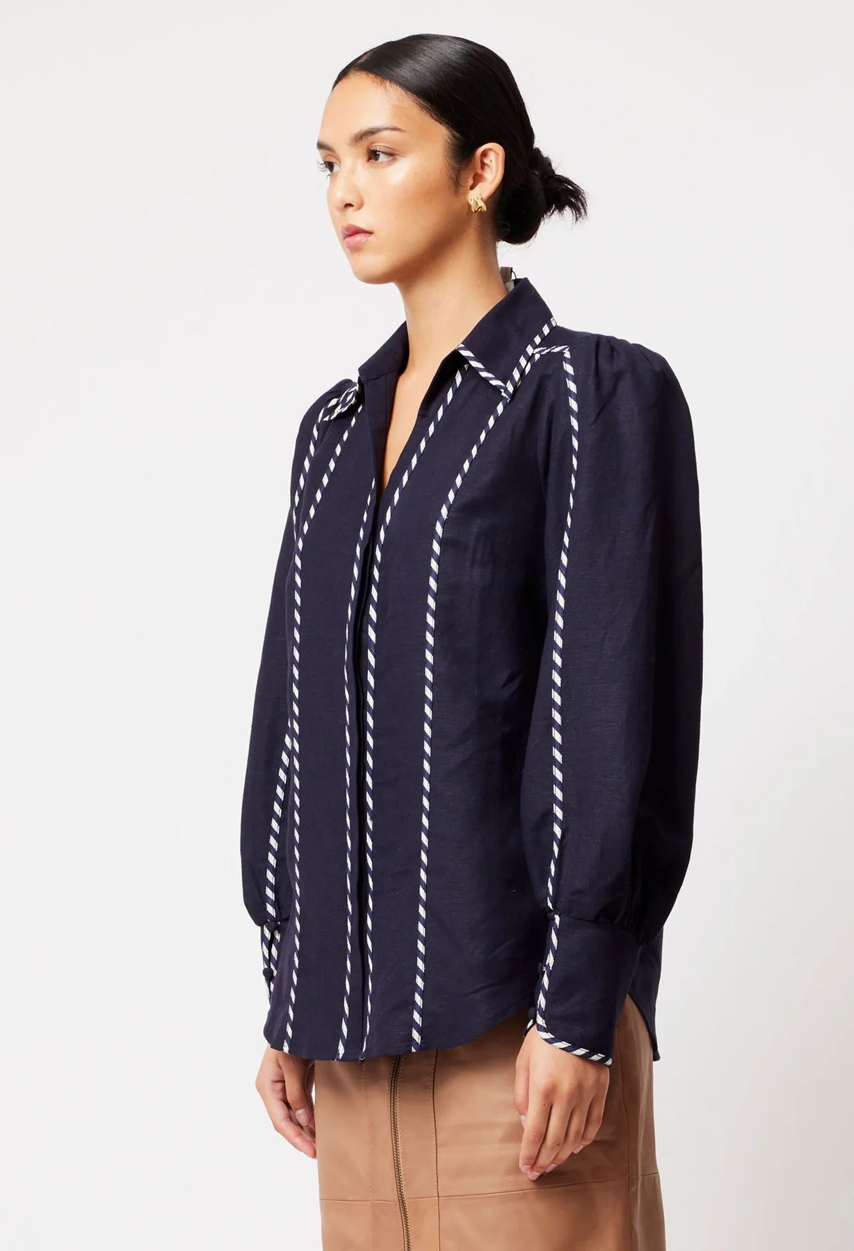 Sale - Once Was - Pisces Linen Viscose Shirt - Ink